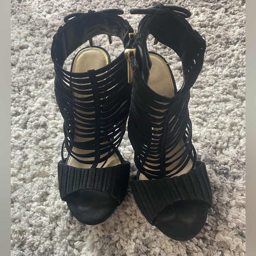 Black Caged Heel